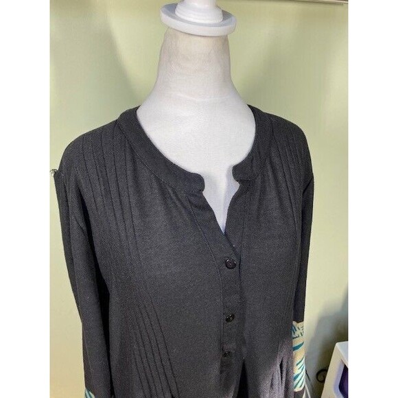 Ice Silk Women's Sz 2XL Black Stretch Pleated Bohemian Flutter Long Sleeve Dress - Picture 2 of 13